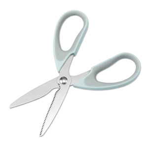 <b>Kitchen</b> <b>Scissors</b> Stainless Steel Blue Gray Straight Head For Home Use - Product Image 2