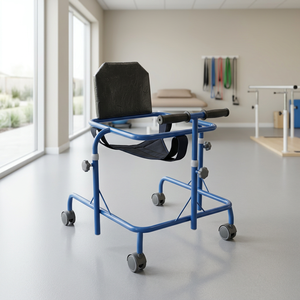 Marche-bébé bleu réglable avec siège et roues pour l'aide à la marche - Product Image 3
