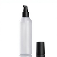 Flacon pulvérisateur de toner en PET transparent givré de luxe de 200 ml avec bouchon noir mat ou blanc mat, flacon pompe vide pour lotion corporelle de luxe