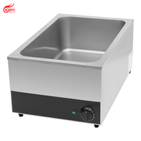 Gewerbliches Elektrisches Bain-Marie für Theken, 165mm Tiefer Edelstahl-Speisenwärmer für Buffet, Restaurant und Catering BM165