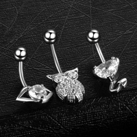 Lingchee acier Sexy nombril anneaux Zircon gemme nombril Piercing Ombligo Nombril oreille Piercings nombril anneau bijoux de corps en gros