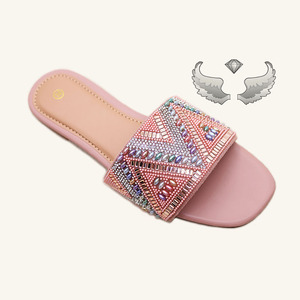 High-quality Fashionable Slip-on Rhinestone Breathable Lightweight Outdoor Flat Ladies' Sandals and <b>slippers</b> - Product Image 4