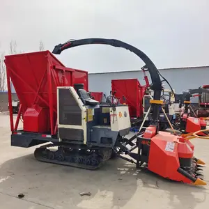 crawler corn pasture forage harvester and cutting machine/crawler grass sorghum forage harvesting and crushing machine