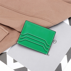 Portafoglio sottile di lusso 2025 porta carte in vera pelle con cerniera porta monete - Product Image 3