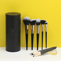 Vente en gros de maquillage personnalisé avec nom de marque imprimé, pinceaux de maquillage multicolores, cosmétiques, ensemble de 4 pièces, manche pour les revendeurs avec boîte de rangement