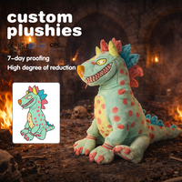 Peluche Personalizado OEM de Lobo Malvado con Dientes a la Vista, Mascota de Empresa, Animal de Peluche Personalizado