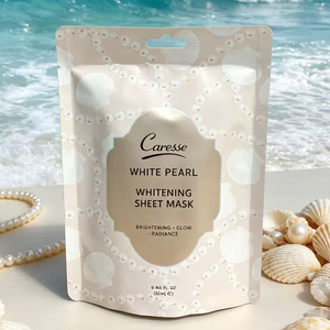 Bolsa de Mylar suave al tacto con impresión personalizada, bolsas de papel de aluminio mate, bolsa de papel de aluminio cosmética con orificio para colgar para envasado de mascarillas faciales blanqueadoras - Product Image 1