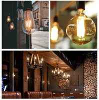 Ampoules halogènes Edison dimmables E27 E14 ST64 G80 G125 T45, lampes tubulaires globe, AC 220V, lumière ambrée chaude pour l'éclairage de lustres de café