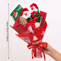 Bouquet de Noël en coton pur fait main au crochet avec couleur personnalisée pour les amis, la famille, la fête des mères et le Nouvel An