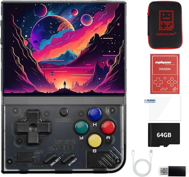 MIYOO MINI+ V4 V2 V3 Plus Portable Retro Handheld Game Console Video Game Consoles Miyoo Mini Plus 64GB with Storage Bag