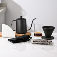 Bouilloire à café portable en acier inoxydable de haute qualité, écologique, pour infusion manuelle, avec sac de transport