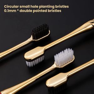 Ensemble deux pièces 2026 haut de gamme, brosse à dents plaquée or, petite tête de brosse, poils souples, en plastique ABS, design pliable, pour <span class=keywords><strong>adulte</strong></span> - Product Image 6