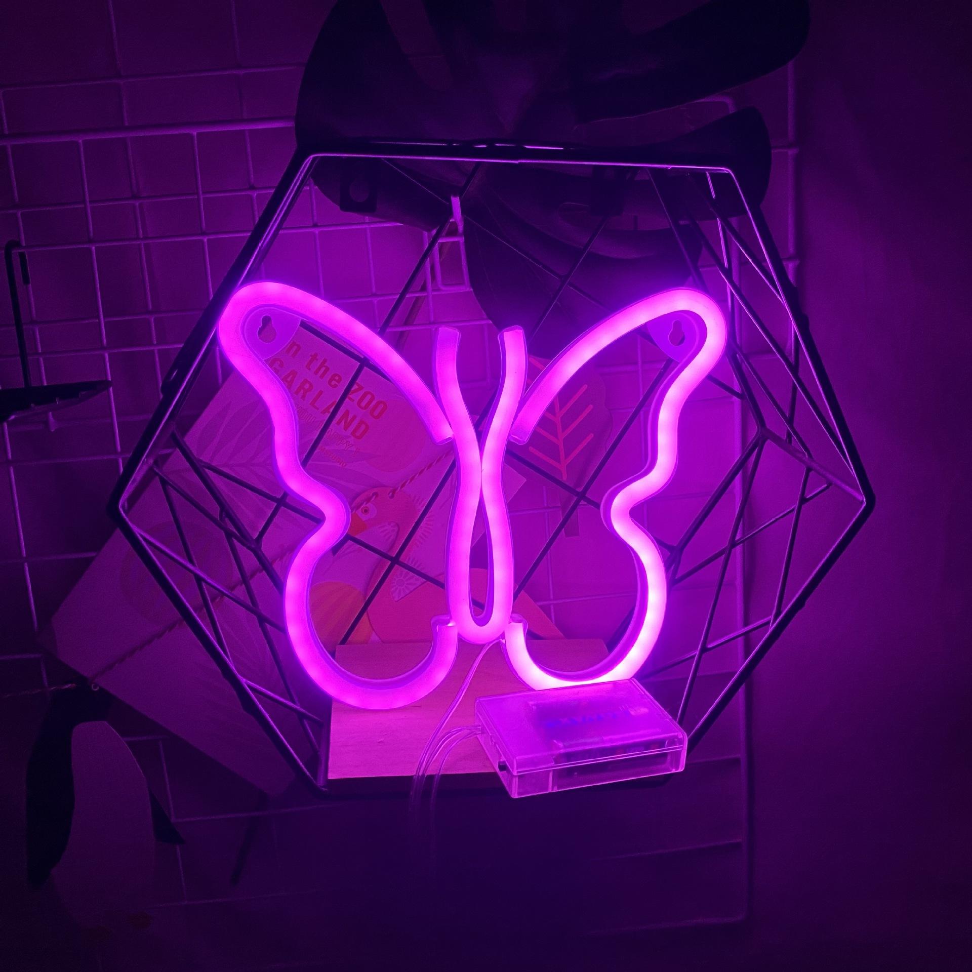Cross-Border Christmas RGB Flex Neon Light Bar Luminous Butterfly Hose Billboard Plastic Body for Background Wall Decorations
