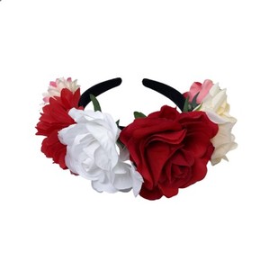 Diadema mexicana con corona de flores rosas simuladas para mujer, tocado de Halloween PARA EL Día de los muertos, Aro para el pelo de fiesta de <span class=keywords><strong>estambre</strong></span> colorido - Product Image 6