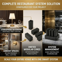 Système de lampe de table et applique murale sans fil rechargeables pour hôtels et restaurants, avec batterie amovible et station de charge à 8 emplacements
