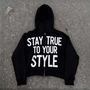 Nouveau Hoodie Boxy Homme 2026 450 g/m² avec Broderie de Patch Personnalisée, Imprimé Perlé, Délavé à l'Acide, Effet Vieilli, Automne, 100% Coton - Product Image 3