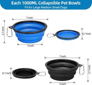 Bols pliables en silicone pour chien et chat, 2 en 1, en plastique PP, bols pliables pour nourriture et eau pour animaux de compagnie - Product Image 2
