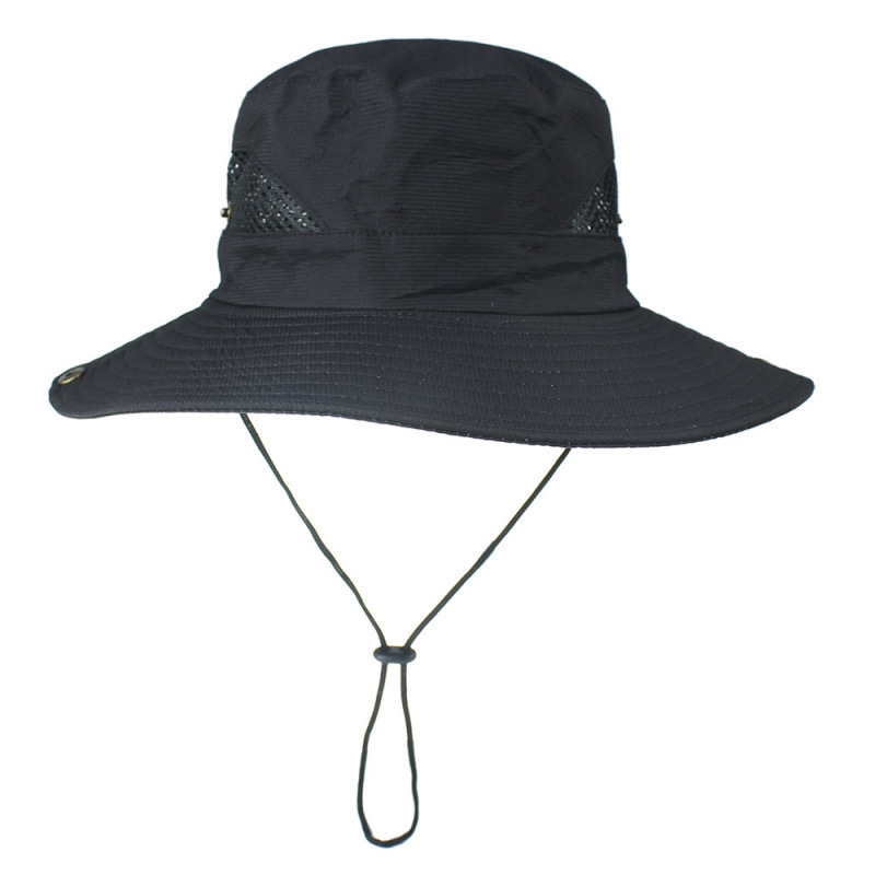 Sombrero de pescador con hebilla de plástico, placa ligera, negro