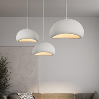 Lampe suspendue en résine Wabi Sabi, style moderne minimaliste, texture de béton ciment, pierre brute, lustre blanc pour salon