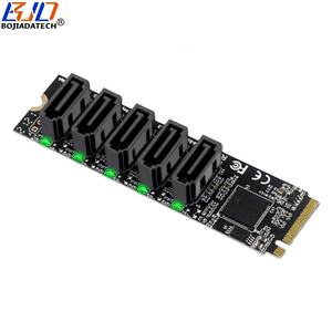 موصل 5 * SATA 7Pin إلى NGFF <span class=keywords><strong>M</strong></span>.2 NVME-<span class=keywords><strong>M</strong></span> بطاقة محول 6Gbps JMB585 - Product Image 2
