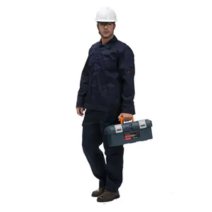Factory Supply Instock ENISO 11612 EN 1149-5 Flame Retardant Jacket Pant FR Industrial Fire Retardant Suit