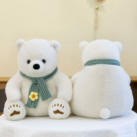 Ours polaire en peluche coulant, jouet en peluche très populaire, avec logo personnalisé brodé, emballé en boîtes