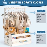 Panier cadeau en bois poli pour cadeau de bienvenue de douche de bébé pour les nouveau-nés garçons et filles cadeaux de grossesse pour les nouveaux parents