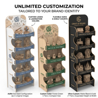 Présentoir en bois 3D personnalisé pour puzzles - Présentoir sur pied à 5 niveaux en contreplaqué pour modèles, idéal pour les magasins de jouets et de cadeaux