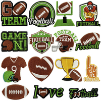 Patch brodé de football américain, badge moral d'équipe sportive, applique en chenille robuste, patchs thermocollants pour maillot, casque, sac
