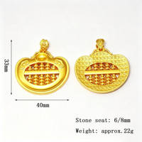 Pendentif breloque DIY en cuivre antique plaqué, style ethnique chinois vintage, creux et sculpté, motif Ruyi Abacus Lock