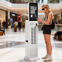 Station de recharge de batteries partagées à 24 emplacements avec écran publicitaire de 21,5 pouces, station de recharge de téléphone NFC 300W certifiée CE OEM ODM