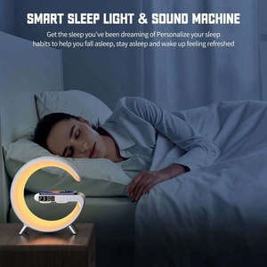 Big G RGB <b>Night</b> Lamp Bluetooth Speaker Wireless Charger Digital Alarm Clock Rechargeable Atmosphere <b>Light</b> for Bedroom - Product Image 3