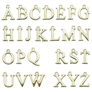 Nouveau porte-clés mousqueton vintage en acier inoxydable doré et <span class=keywords><strong>argent</strong></span>é, étanche, <span class=keywords><strong>avec</strong></span> lettre initiale en relief, pour sacs de femme, breloque pendentif - Product Image 1