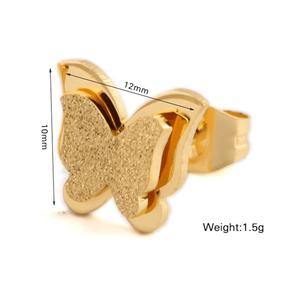 Sıcak satış paslanmaz çelik buzlu yüzey ince iğne kelepçeleri çift kelebek saplama küpe - Product Image 3