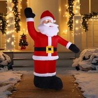 Vente en gros transfrontalière : Figurine gonflable de Père Noël agitant le bras de 2,4 m, décorations de Noël lumineuses pour le jardin