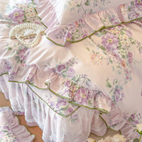 Vente directe usine – Ensemble de literie de luxe en coton pur à volants, style princesse coréenne, pour la décoration moderne de la maison et de la chambre