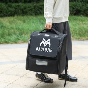 Baolujie Pet Carrier <b>Backpack</b> Oxford Fabric Large Capacity <b>Cat</b> Luggage Gray Solid Color - Product Image 4