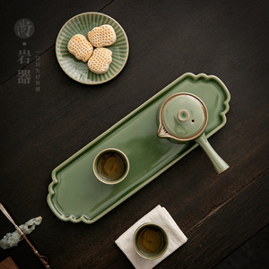 ชุดน้ำชาคุนฟู พอร์ซเลน 2 ถ้วย พร้อมฝาปิด สำหรับใช้ในออฟฟิศช่วงบ่าย - Product Image 1