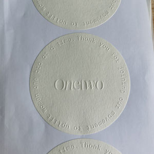 Gepersonaliseerde Rechthoek Reliëf Label Dikke Beige Kleur Getextureerde Label Sticker Gebeeldhouwde Emboss Sticker - Product Image 6