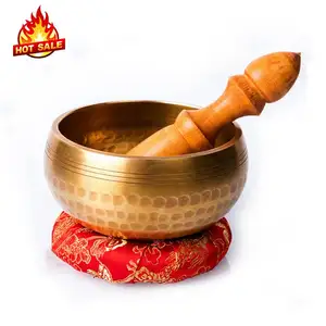 Handmade Large Himalayan Brass Chakra 7 Metales Meditation Sound Bowl Cuencos Tibetanos Tibetan Singing Bowl Set 432 Hz Chakra