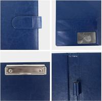 Portefeuille en cuir PU A4 pour hommes de bureau en gros dossier sac à main, dossier de documents, dossier d'affaires bleu marine