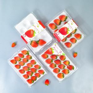 10/12/15/20 grilles boîtes d'emballage de fruits en plastique emballage à doublure souple protégeant la livraison de fraises compartiment transparent - Product Image 1