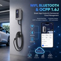 Chargeur mural pour véhicules électriques 7/11/22 kW, écran tactile 5 pouces, Wi-Fi et Bluetooth, OCPP1.6, compatible avec une utilisation domestique et commerciale