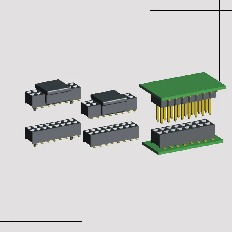 SMT 1.27 mm wire to board connector 4 to 80 contacts pin header