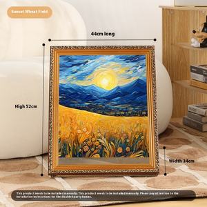 Nid de chat et planche à gratter pour peinture à l'huile-Arbre à chat multifonctionnel avec cadre photo, design rétro pour toutes les saisons - Product Image 6