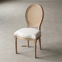 Chaise de salle à manger Louis XVI en bois massif, nouveau modèle, avec assise rembourrée, style antique, pour hôtels, banquets et mariages