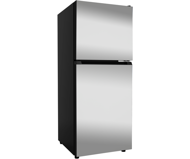 New conditions for BCD-138 frost-free top-mounted refrigerators with stainless steel doors and electric compressors for home and hotel use.