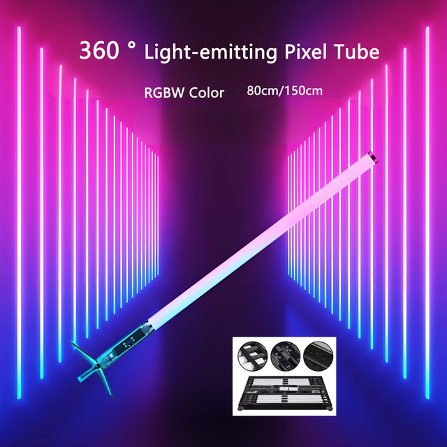 RGBW Wireless WIFI & DMX512 Controlled Neon Light Tube 80cm 150cm 360 Degrees Luminous Pixel IP67 LED Stage Background Light