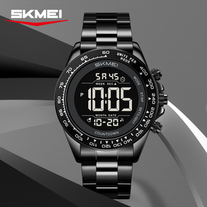 Skmei Digital Watch Men Stainless Steel Strap Waterproof Electronic Sports Watch With Luminous Display And Countdown Function - Product Image 1