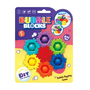 Cubo puzzle 7 pezzi per bambini giocattoli antistress squishy blocchi in silicone pop spinner fidget building blocks